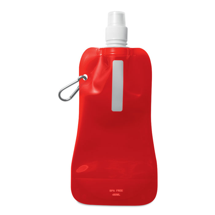 Gourde pliable et publicitaire 480 ml Gates Rouge transparent